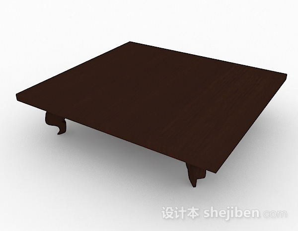 设计本木质方形茶几3d模型下载