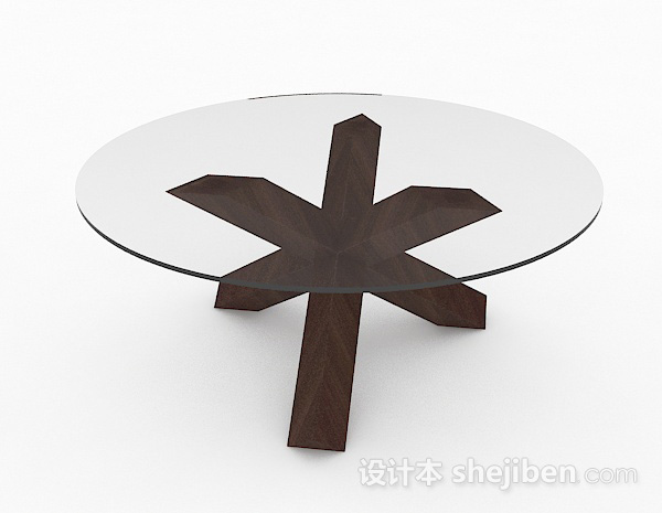 设计本圆形玻璃餐桌3d模型下载