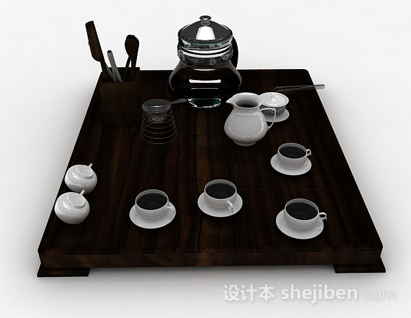 设计本中式茶具3d模型下载