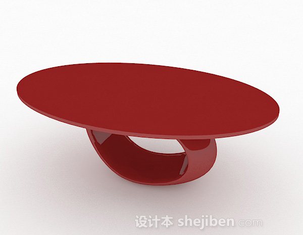 现代风格创意时尚红色餐桌3d模型下载