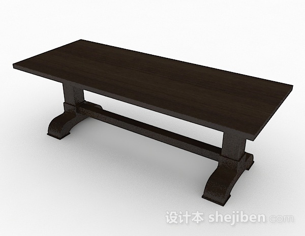 免费木质简约棕色餐桌3d模型下载