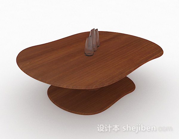 棕色简约餐桌3d模型下载