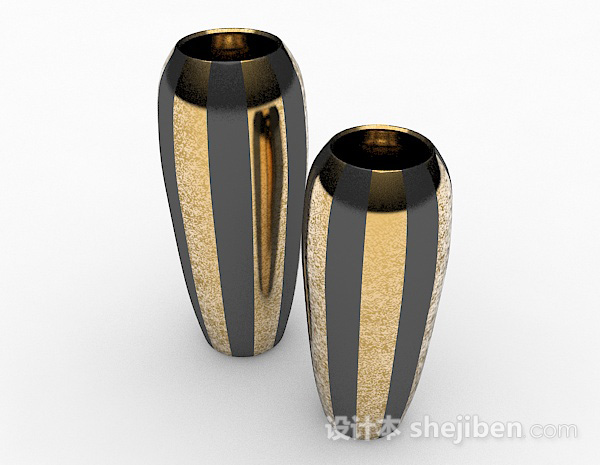 欧式风格欧式奢华金属立体套装花瓶3d模型下载
