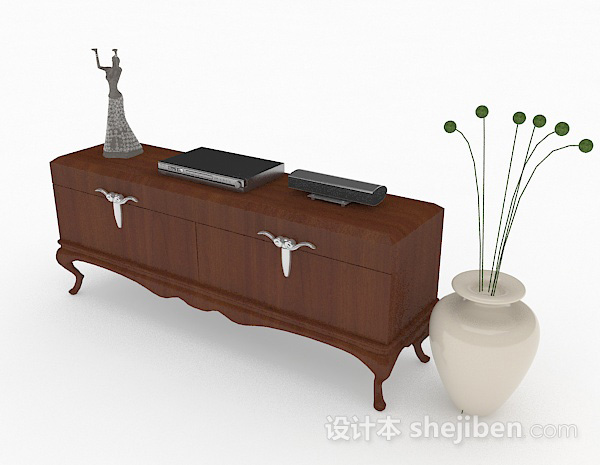 现代风格木质电视柜3d模型下载