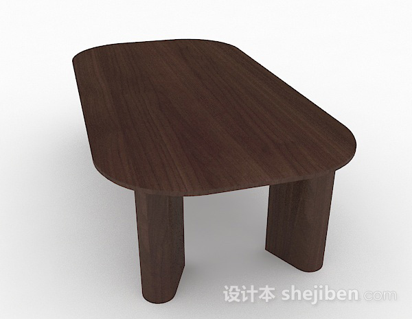 免费田园木质棕色餐桌3d模型下载