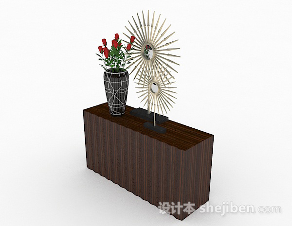 现代风格简约风木质桌柜3d模型下载