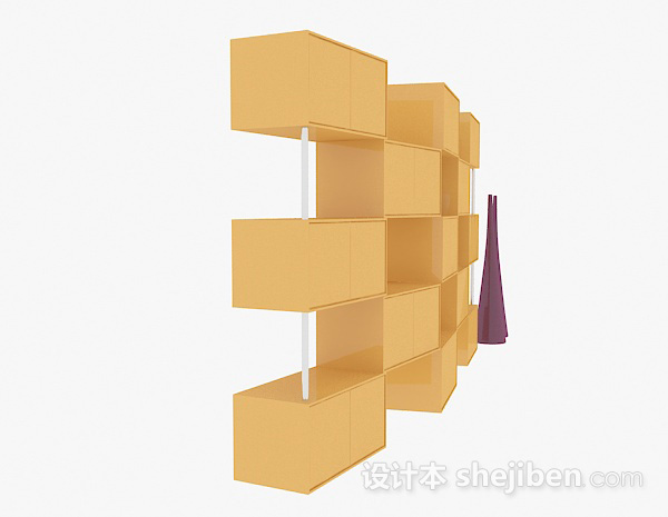 设计本黄色家居展示柜3d模型下载