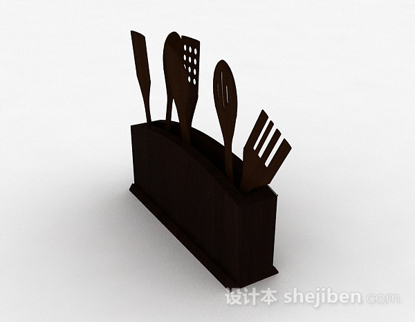 现代风格简约棕色厨房用具3d模型下载