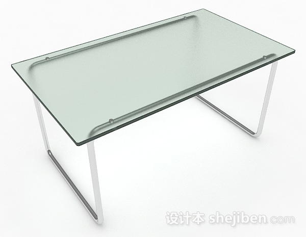免费玻璃长方形餐桌3d模型下载