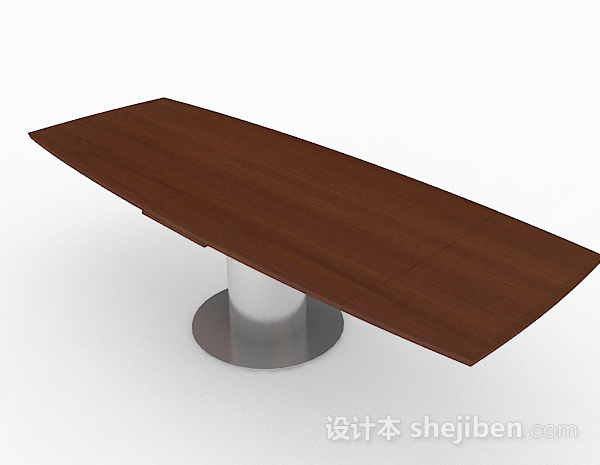 现代风格棕色木质餐桌3d模型下载