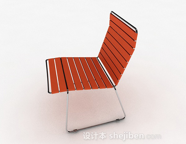 免费橙色横条家居休闲椅3d模型下载