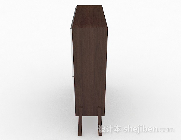 设计本深棕色简约家居木柜3d模型下载