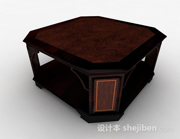 中式风格新中式木质茶几3d模型下载