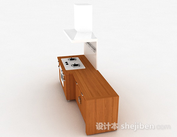免费现代风格木质橱柜3d模型下载