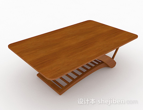 棕色木质餐桌3d模型下载