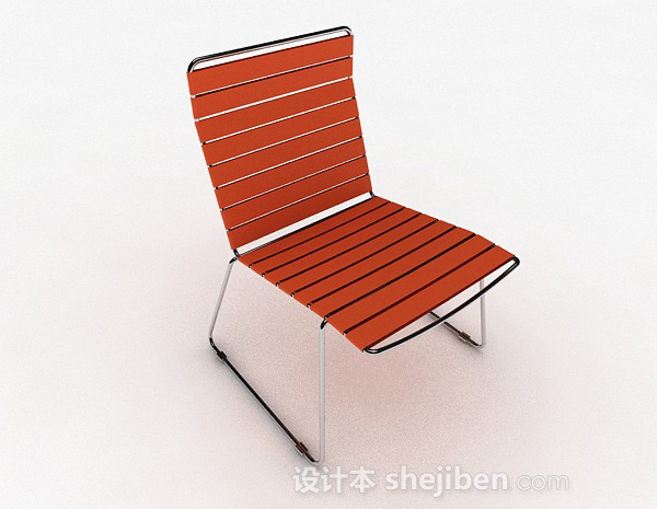 橙色横条家居休闲椅3d模型下载
