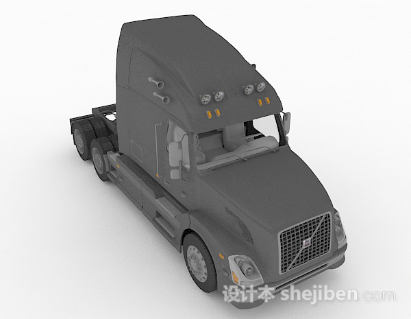 灰色货车头3d模型下载
