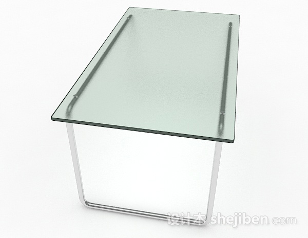 设计本玻璃长方形餐桌3d模型下载