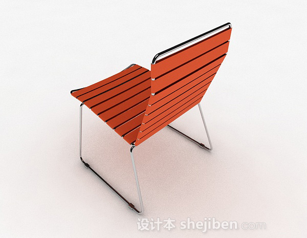 设计本橙色横条家居休闲椅3d模型下载