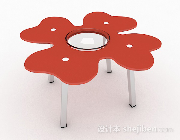 设计本花朵形状茶几3d模型下载