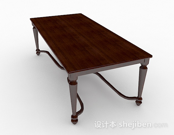 免费木质餐桌3d模型下载
