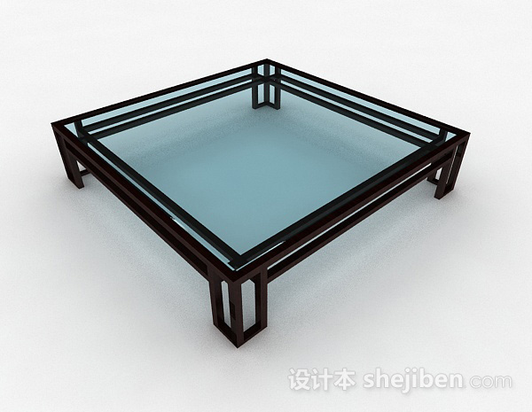 现代风格玻璃方形茶几3d模型下载
