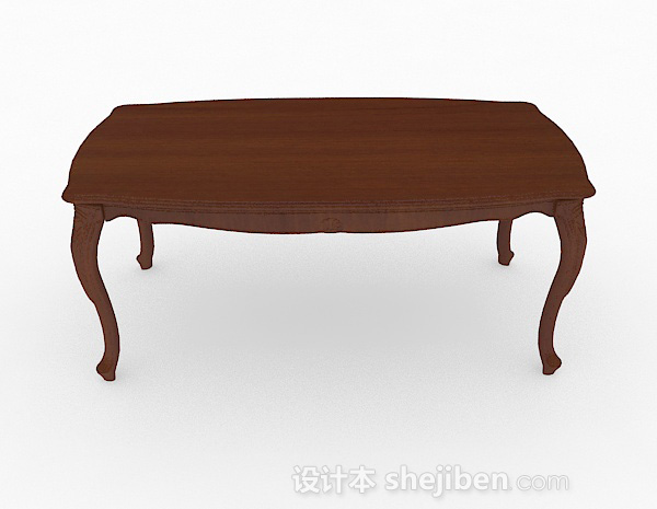 现代风格简约木质餐桌3d模型下载