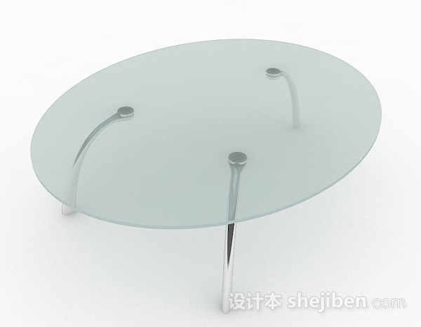 设计本椭圆形玻璃茶几3d模型下载