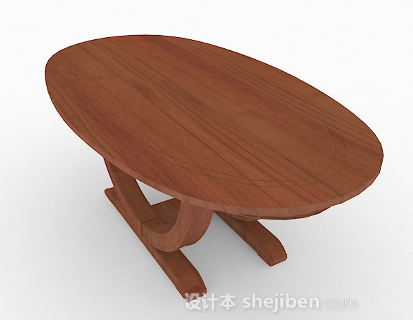 免费椭圆形餐桌3d模型下载