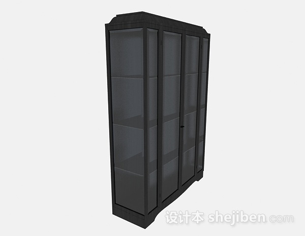 设计本黑色展示柜3d模型下载