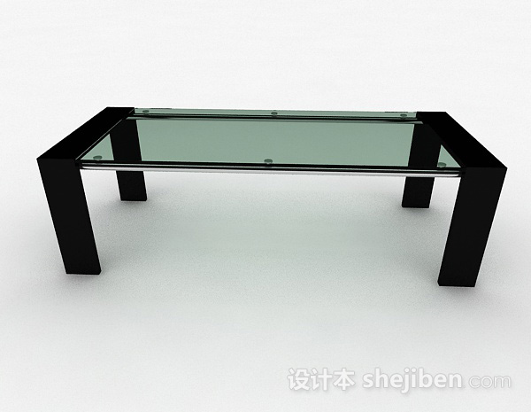 现代风格长方形玻璃茶几3d模型下载