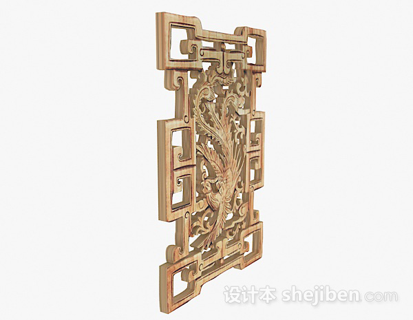 设计本中式木雕装饰3d模型下载
