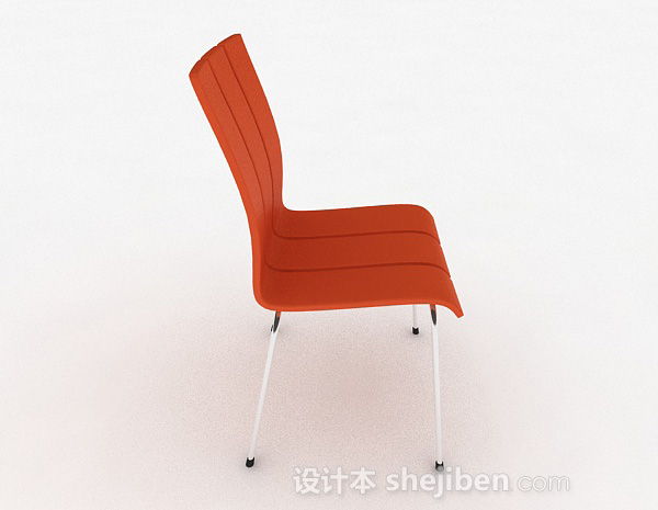 设计本橙色简约家居休闲椅3d模型下载