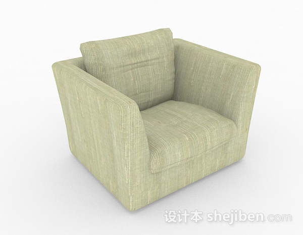 田园绿色家居单人沙发3d模型下载