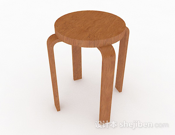 棕色木质休闲椅子3d模型下载