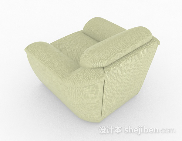 设计本绿色简约家居单人沙发3d模型下载