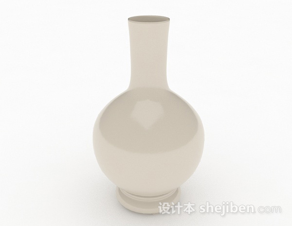 现代风格白色简洁大肚花瓶3d模型下载