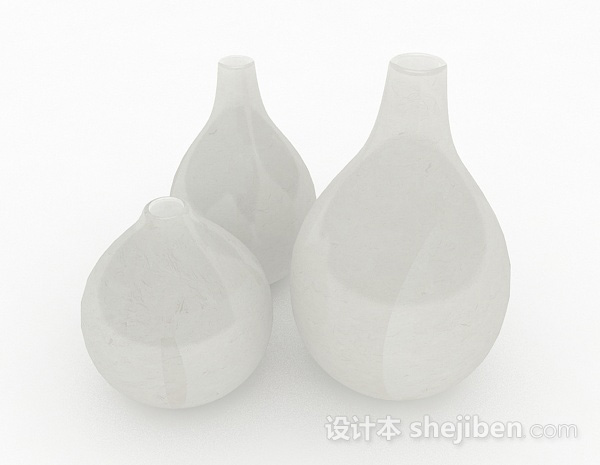 现代风格现代风格洁白组合时尚大肚花瓶3d模型下载