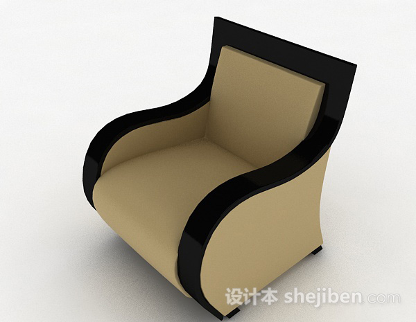 免费简约棕色单人沙发3d模型下载