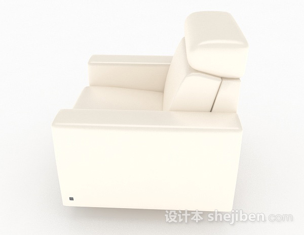 设计本米白色单人沙发3d模型下载