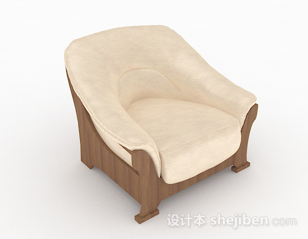 棕色单人沙发3d模型下载