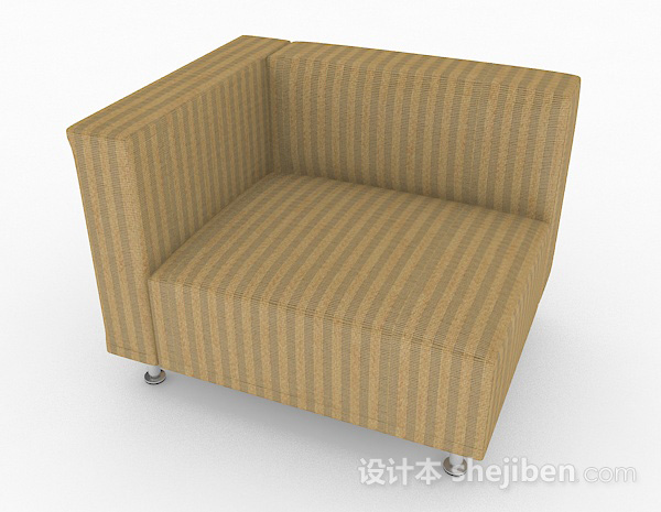 现代风格棕色条纹简约单人沙发3d模型下载