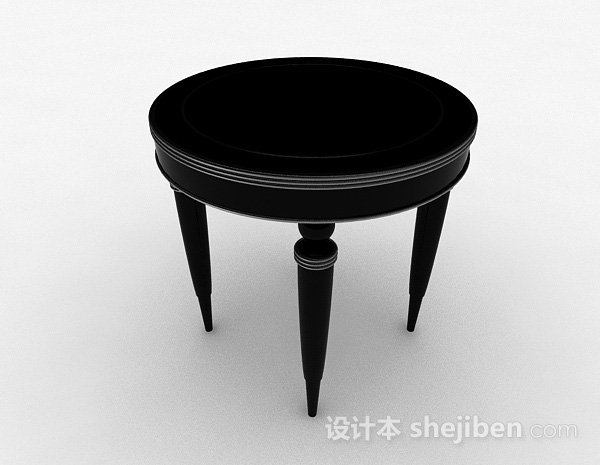 黑色圆形凳子3d模型下载