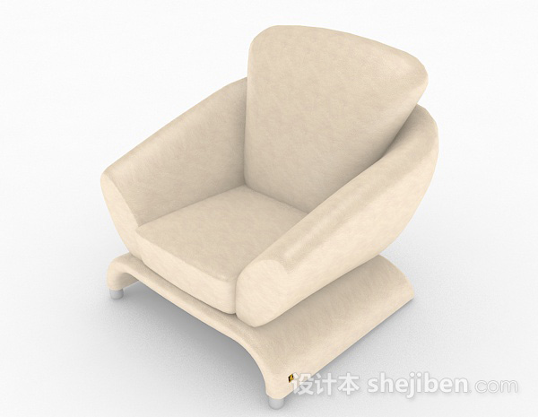 现代风格浅棕色简约单人沙发3d模型下载