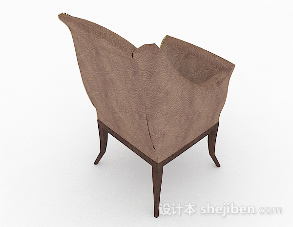 设计本棕色个性单人沙发3d模型下载