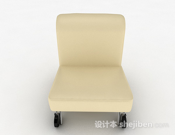 现代风格简约家居黄色单人沙发3d模型下载