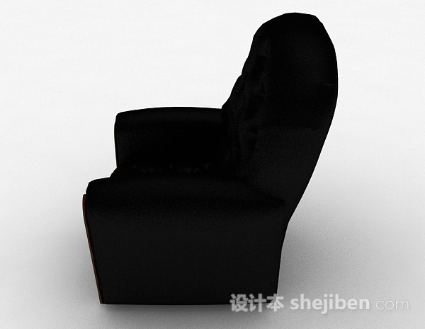设计本黑色单人沙发3d模型下载