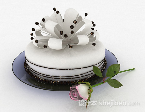 白色精美蛋糕甜品3d模型下载