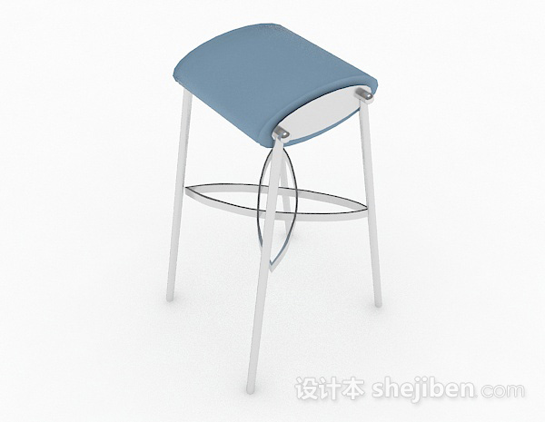 设计本蓝色吧台凳3d模型下载