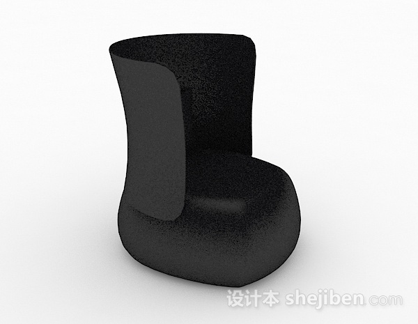 创意黑色单人沙发3d模型下载